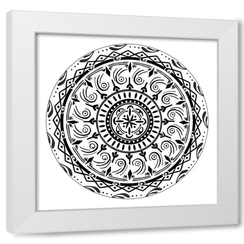 Aerial Swirl Circle White Modern Wood Framed Art Print by Art Licensing Studio
