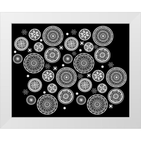 Mandala Dance  White Modern Wood Framed Art Print by Art Licensing Studio