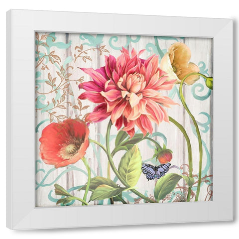 Dahlia Refresh White Modern Wood Framed Art Print by Art Licensing Studio