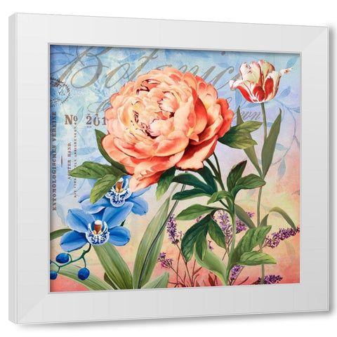 Botanique with Peony White Modern Wood Framed Art Print by Art Licensing Studio