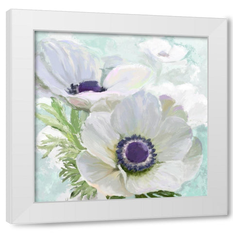 Anenome White White Modern Wood Framed Art Print by Art Licensing Studio