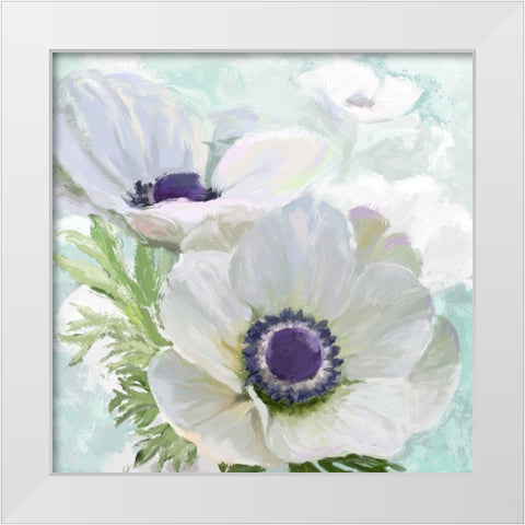 Anenome White White Modern Wood Framed Art Print by Art Licensing Studio