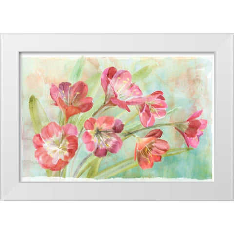 Bowing Clevia White Modern Wood Framed Art Print by Art Licensing Studio