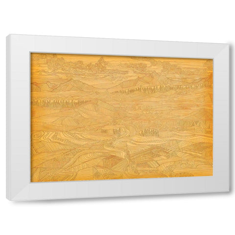 A Land Linked in Lines White Modern Wood Framed Art Print by Art Licensing Studio