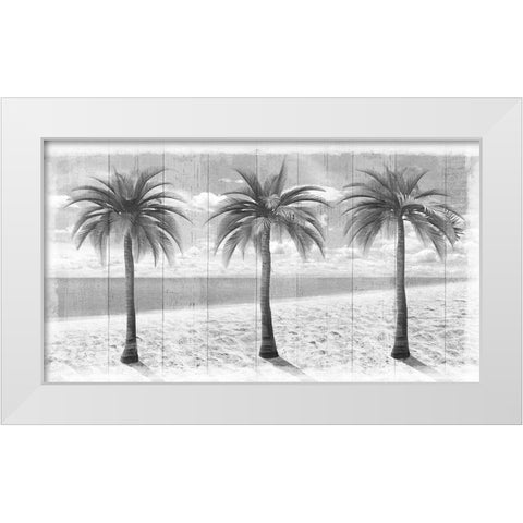 3 Island Palms  White Modern Wood Framed Art Print by Art Licensing Studio