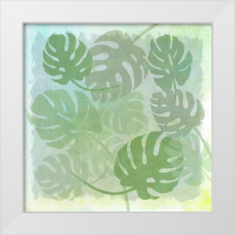 Monstera Water White Modern Wood Framed Art Print by Art Licensing Studio