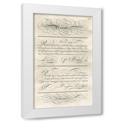 Receipts White Modern Wood Framed Art Print by Art Licensing Studio