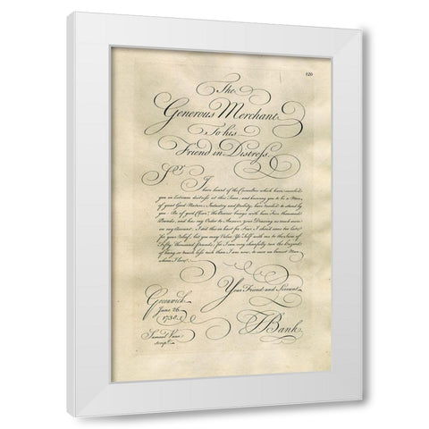 The Generous Merchant to his Friend in Distress White Modern Wood Framed Art Print by Art Licensing Studio