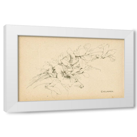 Cyclamen White Modern Wood Framed Art Print by Art Licensing Studio