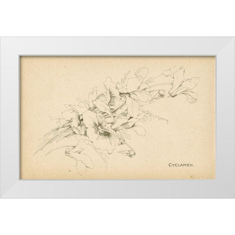 Cyclamen White Modern Wood Framed Art Print by Art Licensing Studio