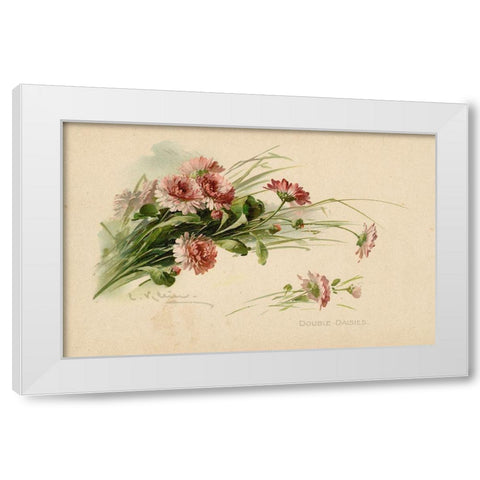 Double Daisies Color White Modern Wood Framed Art Print by Art Licensing Studio