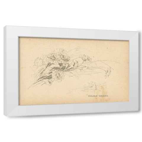 Double Daisies White Modern Wood Framed Art Print by Art Licensing Studio