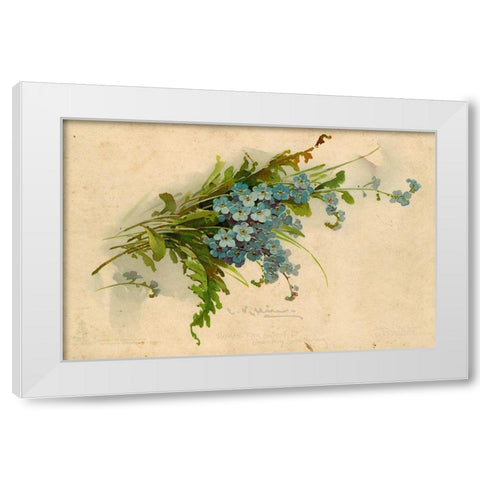 Forget-Me-Not White Modern Wood Framed Art Print by Art Licensing Studio