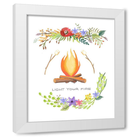 Sweet Adventure Fire White Modern Wood Framed Art Print by Art Licensing Studio