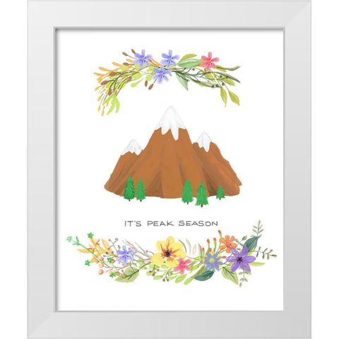 Sweet Adventure Mountain White Modern Wood Framed Art Print by Art Licensing Studio