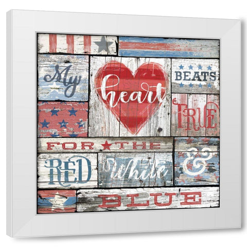 My Patriotic Heart White Modern Wood Framed Art Print by Art Licensing Studio