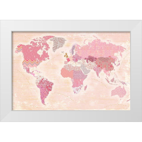 World of patterns White Modern Wood Framed Art Print by Art Licensing Studio