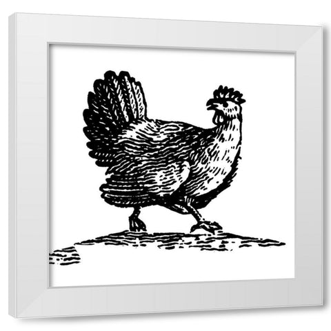 Chicken Astray White Modern Wood Framed Art Print by Art Licensing Studio