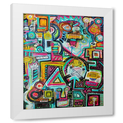 Counting Sideways 8s White Modern Wood Framed Art Print by Mcilwaine, Alloyius