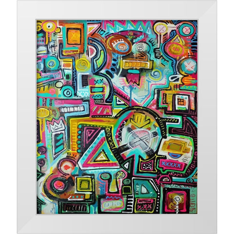 Counting Sideways 8s White Modern Wood Framed Art Print by Mcilwaine, Alloyius
