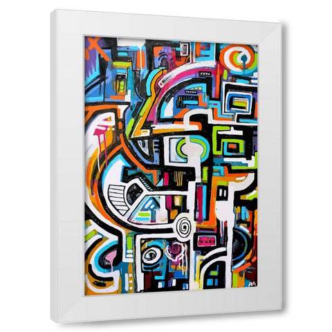 Light And Dark Work White Modern Wood Framed Art Print by Mcilwaine, Alloyius