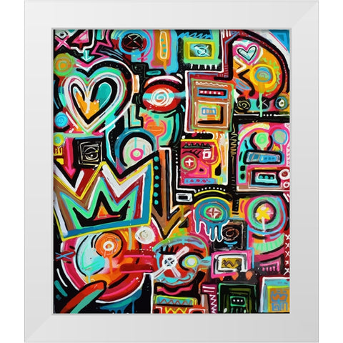Magnetic Fields White Modern Wood Framed Art Print by Mcilwaine, Alloyius