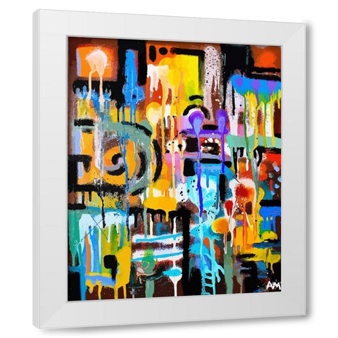 MouseChutes And TrapLadders White Modern Wood Framed Art Print by Mcilwaine, Alloyius