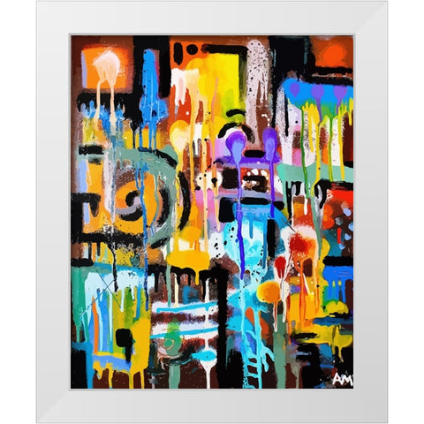 MouseChutes And TrapLadders White Modern Wood Framed Art Print by Mcilwaine, Alloyius