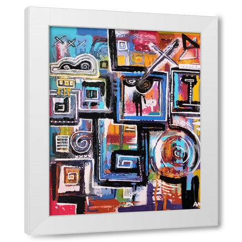 The Future is Now At Midnight White Modern Wood Framed Art Print by Mcilwaine, Alloyius