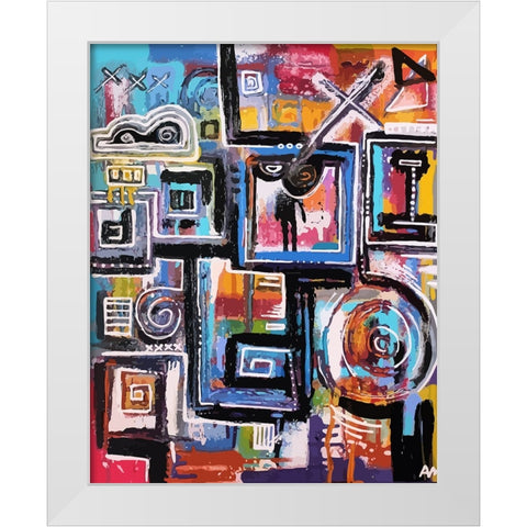 The Future is Now At Midnight White Modern Wood Framed Art Print by Mcilwaine, Alloyius