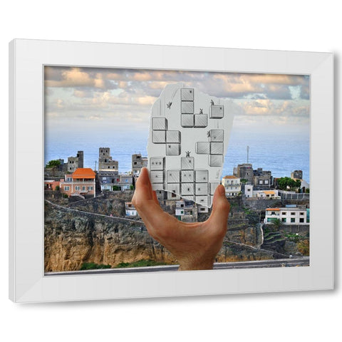 Pencil Vs Camera - Tetris White Modern Wood Framed Art Print by Heine, Ben