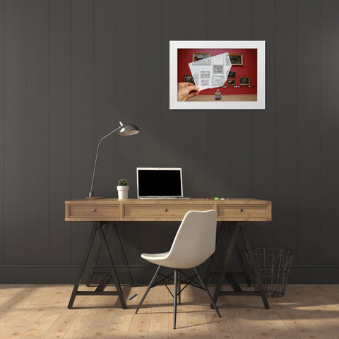 Pencil Vs Camera 7 - The Museum White Modern Wood Framed Art Print by Heine, Ben