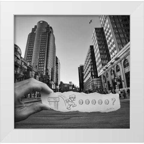 Pencil Vs Camera 24 - Capitalism White Modern Wood Framed Art Print by Heine, Ben