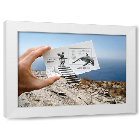 Pencil Vs Camera 36 - Catching a Dream White Modern Wood Framed Art Print by Heine, Ben