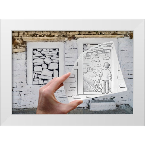 Pencil Vs Camera 46 - Childhood White Modern Wood Framed Art Print by Heine, Ben