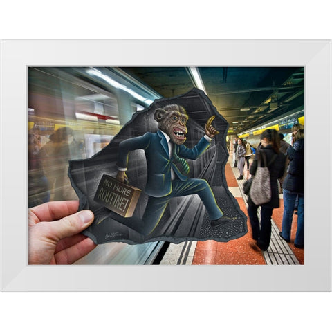 Pencil Vs Camera 64 - No More Routine White Modern Wood Framed Art Print by Heine, Ben