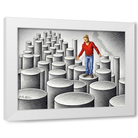 Pencil Vs Camera 75 Cylinders White Modern Wood Framed Art Print by Heine, Ben
