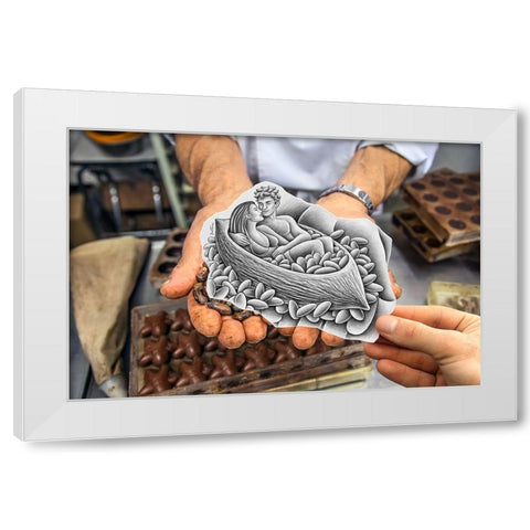 Pencil Vs Camera 80 - Chocolate White Modern Wood Framed Art Print by Heine, Ben