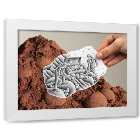 Pencil Vs Camera 83 - Love Workers White Modern Wood Framed Art Print by Heine, Ben