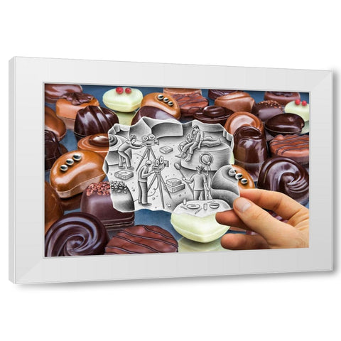 Pencil Vs Camera 85 - Chocolate Love White Modern Wood Framed Art Print by Heine, Ben