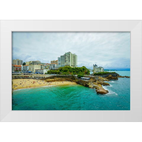 Biarritz White Modern Wood Framed Art Print by Heine, Ben