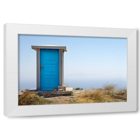 Blue Dimension White Modern Wood Framed Art Print by Heine, Ben