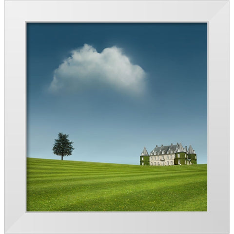 Chateau de la Hulpe White Modern Wood Framed Art Print by Heine, Ben