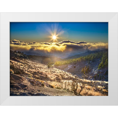 Cloudy Mountain White Modern Wood Framed Art Print by Heine, Ben