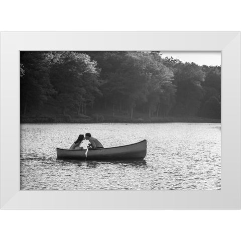 Boat Romance 3 White Modern Wood Framed Art Print by Heine, Ben