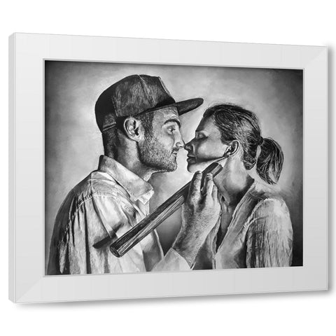 Drawing - Muse White Modern Wood Framed Art Print by Heine, Ben