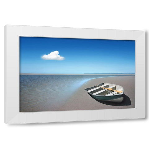Shore White Modern Wood Framed Art Print by Heine, Ben