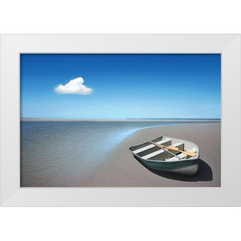 Shore White Modern Wood Framed Art Print by Heine, Ben