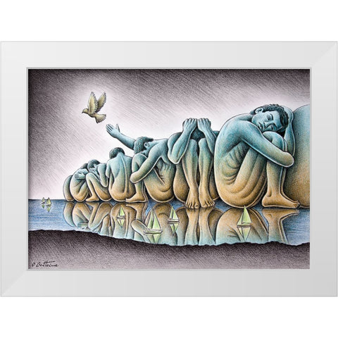 Los Gigantes White Modern Wood Framed Art Print by Heine, Ben