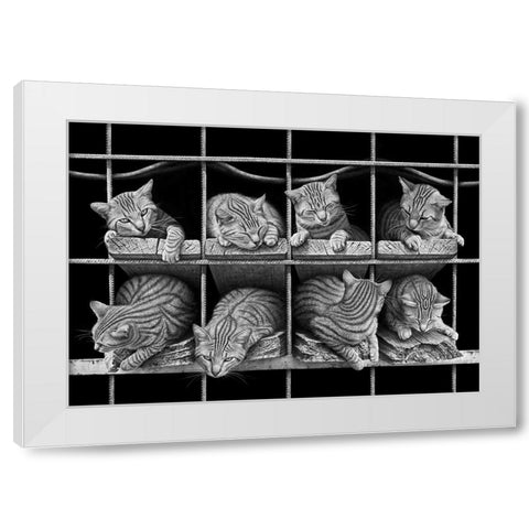 Octet White Modern Wood Framed Art Print by Heine, Ben